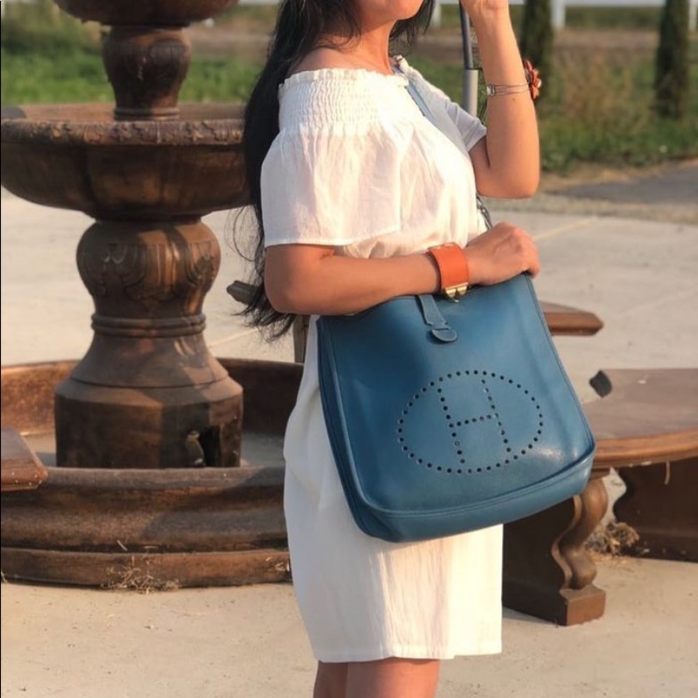 Hermès clemence evelyne 33 in blue